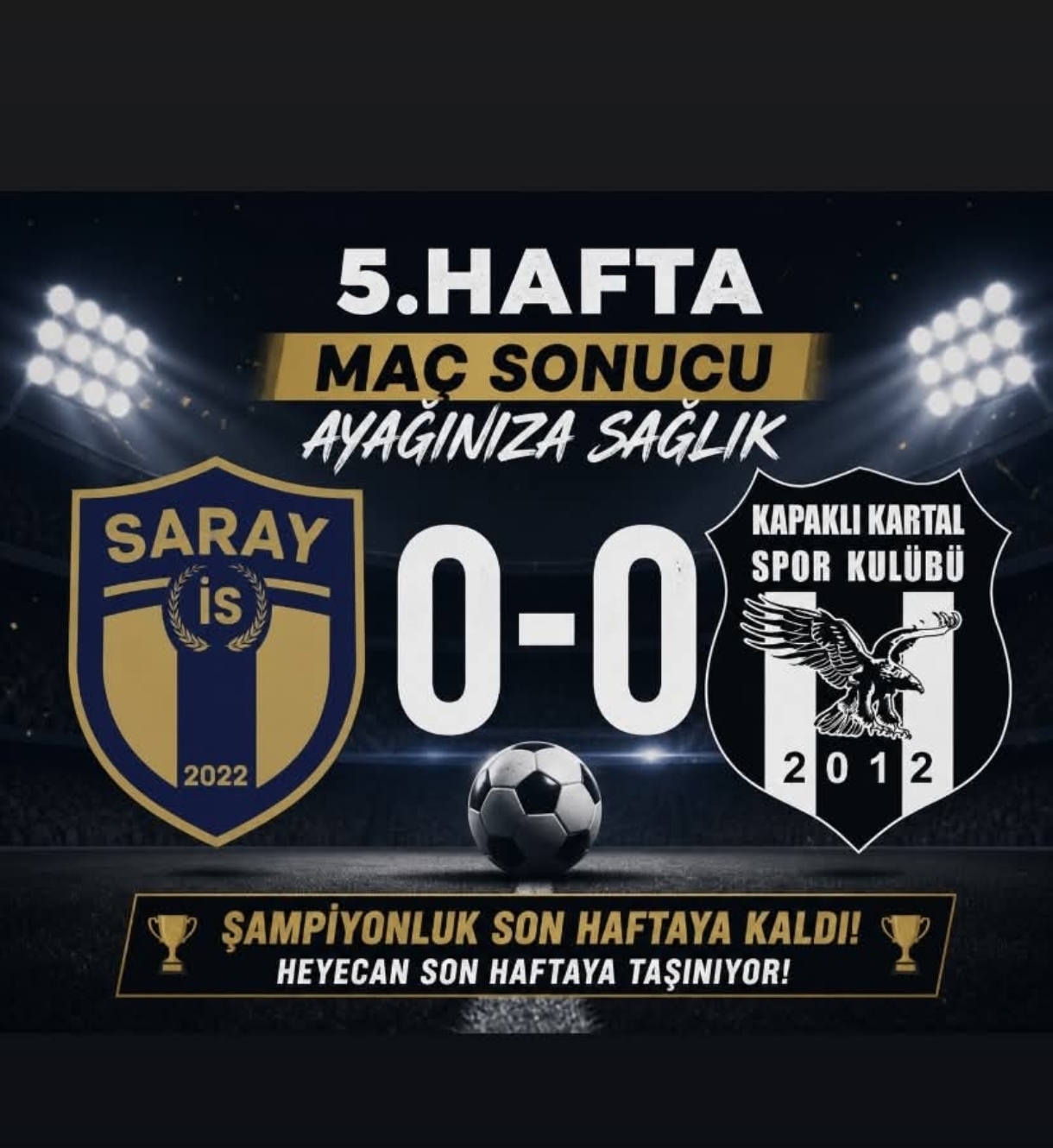 Saray istiklalspor U13 Şampiyonluk için sahaya çıktı